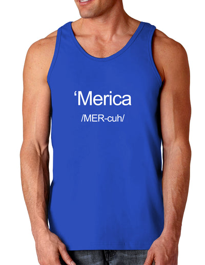 Merica Text Dark Loose Tank Top-Mens Loose Tank Top-TooLoud-Royal Blue-Small-Davson Sales