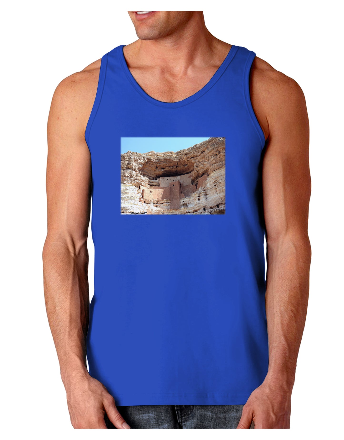 Montezuma Castle Arizona Dark Loose Tank Top-Mens Loose Tank Top-TooLoud-Royal Blue-Small-Davson Sales
