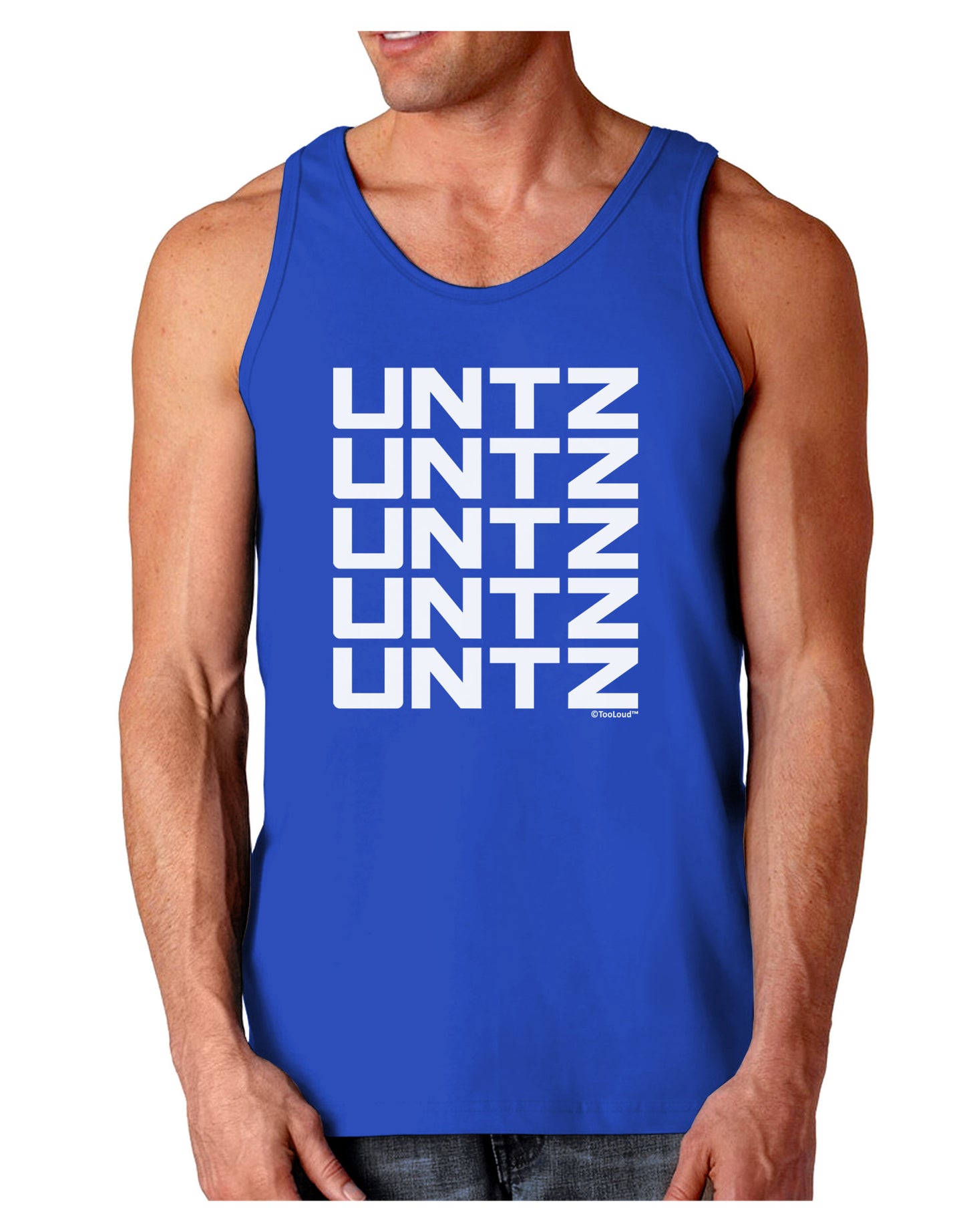 Untz Untz Untz Untz Untz EDM Design Dark Loose Tank Top-Mens Loose Tank Top-TooLoud-Royal Blue-Small-Davson Sales