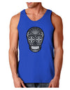 TooLoud Version 9 Black and White Day of the Dead Calavera Dark Loose Tank Top-Mens Loose Tank Top-TooLoud-Royal Blue-Small-Davson Sales