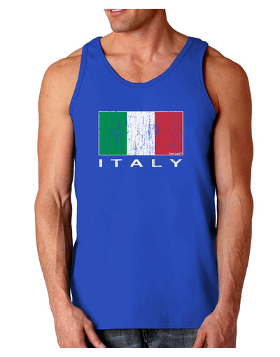 Italian Flag - Italy Text Distressed Dark Loose Tank Top by TooLoud-Mens Loose Tank Top-TooLoud-Royal Blue-Small-Davson Sales