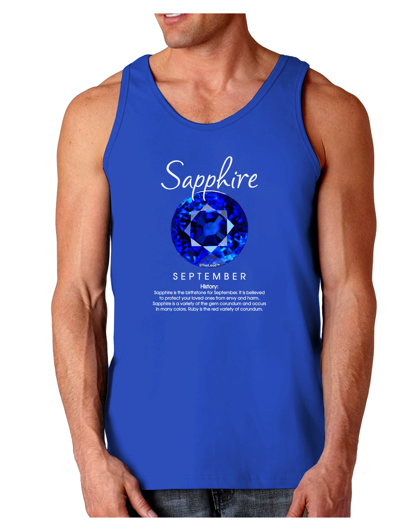 Birthstone Sapphire Dark Loose Tank Top-Mens Loose Tank Top-TooLoud-Royal Blue-Small-Davson Sales