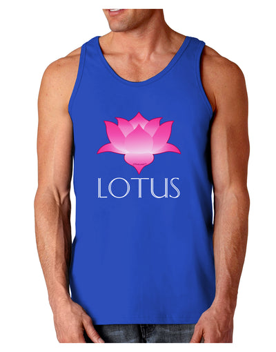 Lotus Flower Design Gradient - Text Dark Loose Tank Top by TooLoud-Mens Loose Tank Top-TooLoud-Royal Blue-Small-Davson Sales