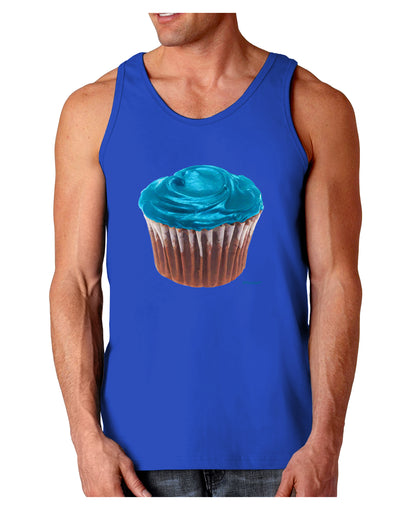 Giant Bright Turquoise Cupcake Dark Loose Tank Top by TooLoud-Mens Loose Tank Top-TooLoud-Royal Blue-Small-Davson Sales