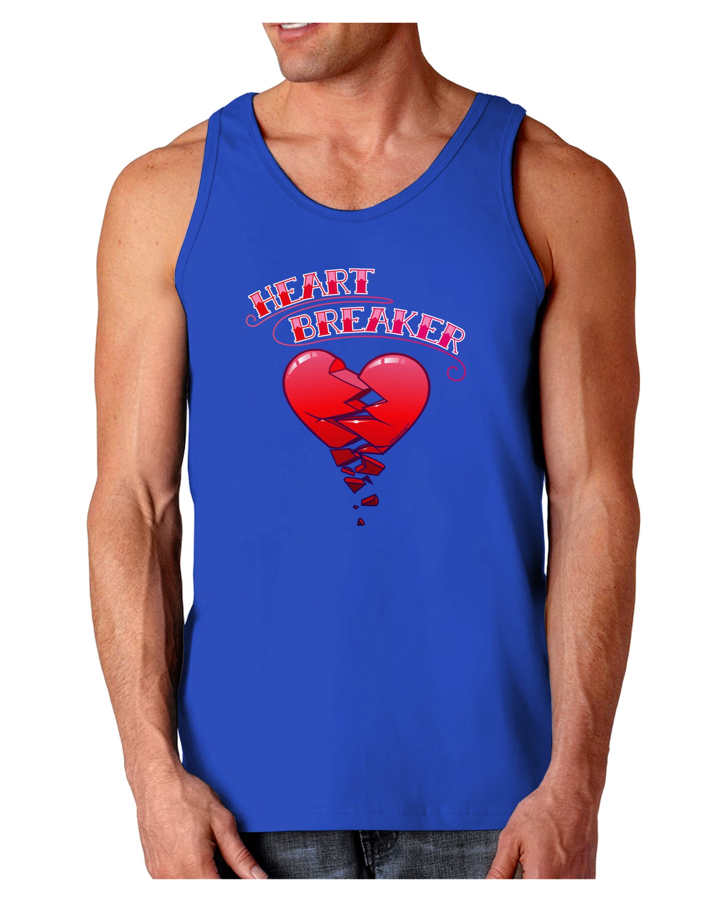 Heart Breaker Cute Dark Loose Tank Top by-Mens Loose Tank Top-TooLoud-Royal Blue-Small-Davson Sales
