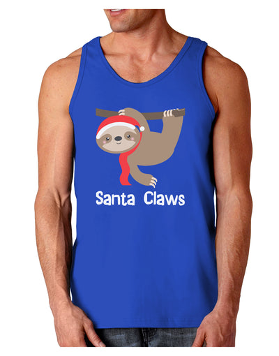 Cute Christmas Sloth - Santa Claws Dark Loose Tank Top by TooLoud-Mens Loose Tank Top-TooLoud-Royal Blue-Small-Davson Sales