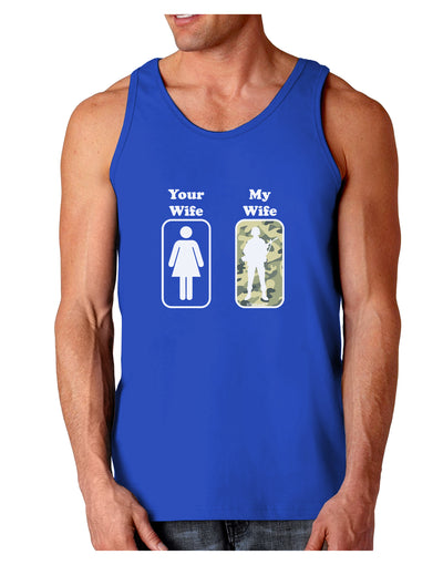 TooLoud Your Wife My Wife Military Dark Loose Tank Top-Mens Loose Tank Top-TooLoud-Royal Blue-Small-Davson Sales