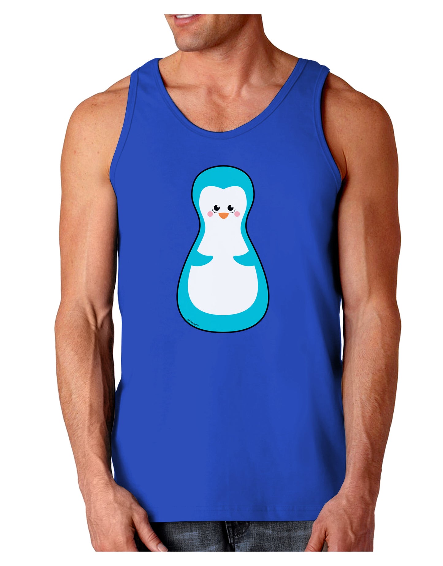 Cute Penguin Matryoshka Nesting Doll - Christmas Dark Loose Tank Top-Mens Loose Tank Top-TooLoud-Royal Blue-Small-Davson Sales