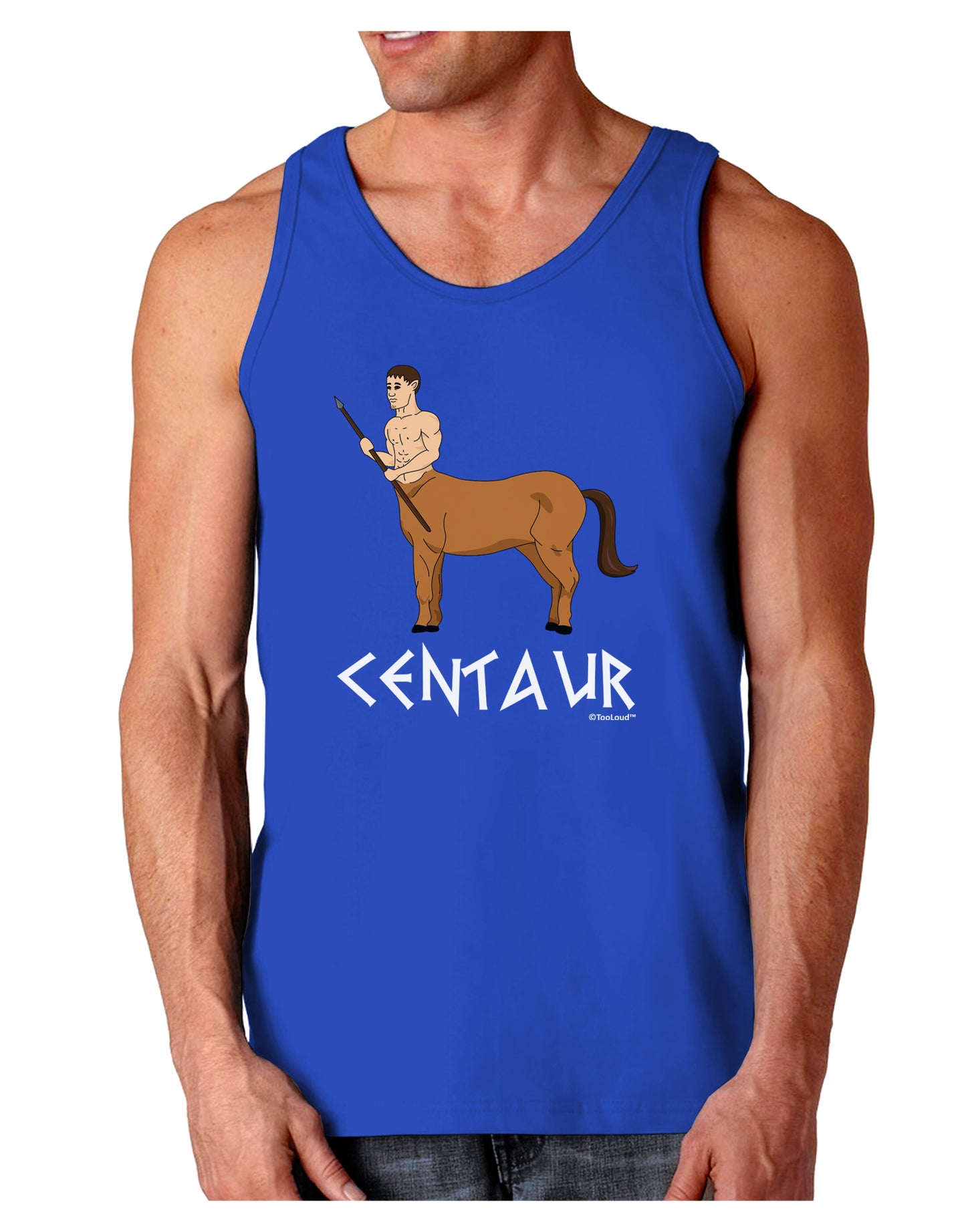 Greek Mythology Centaur Design - Color - Text Dark Loose Tank Top by TooLoud-Mens Loose Tank Top-TooLoud-Royal Blue-Small-Davson Sales