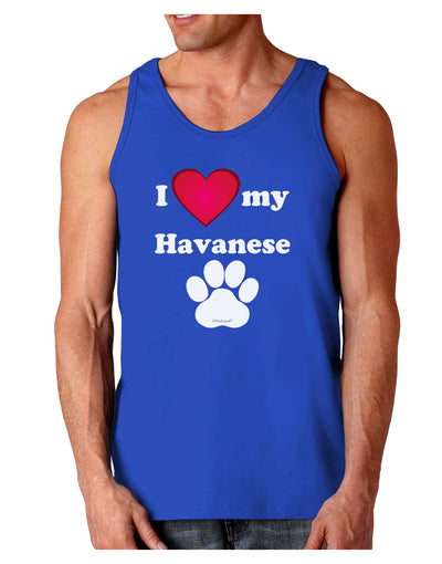 I Heart My Havanese Dark Loose Tank Top by TooLoud-Mens Loose Tank Top-TooLoud-Royal Blue-Small-Davson Sales