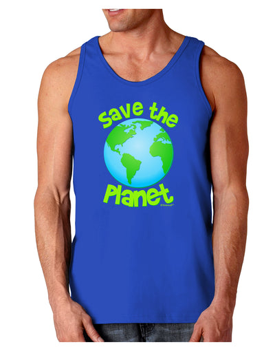 Save the Planet - Earth Dark Loose Tank Top-Mens Loose Tank Top-TooLoud-Royal Blue-Small-Davson Sales