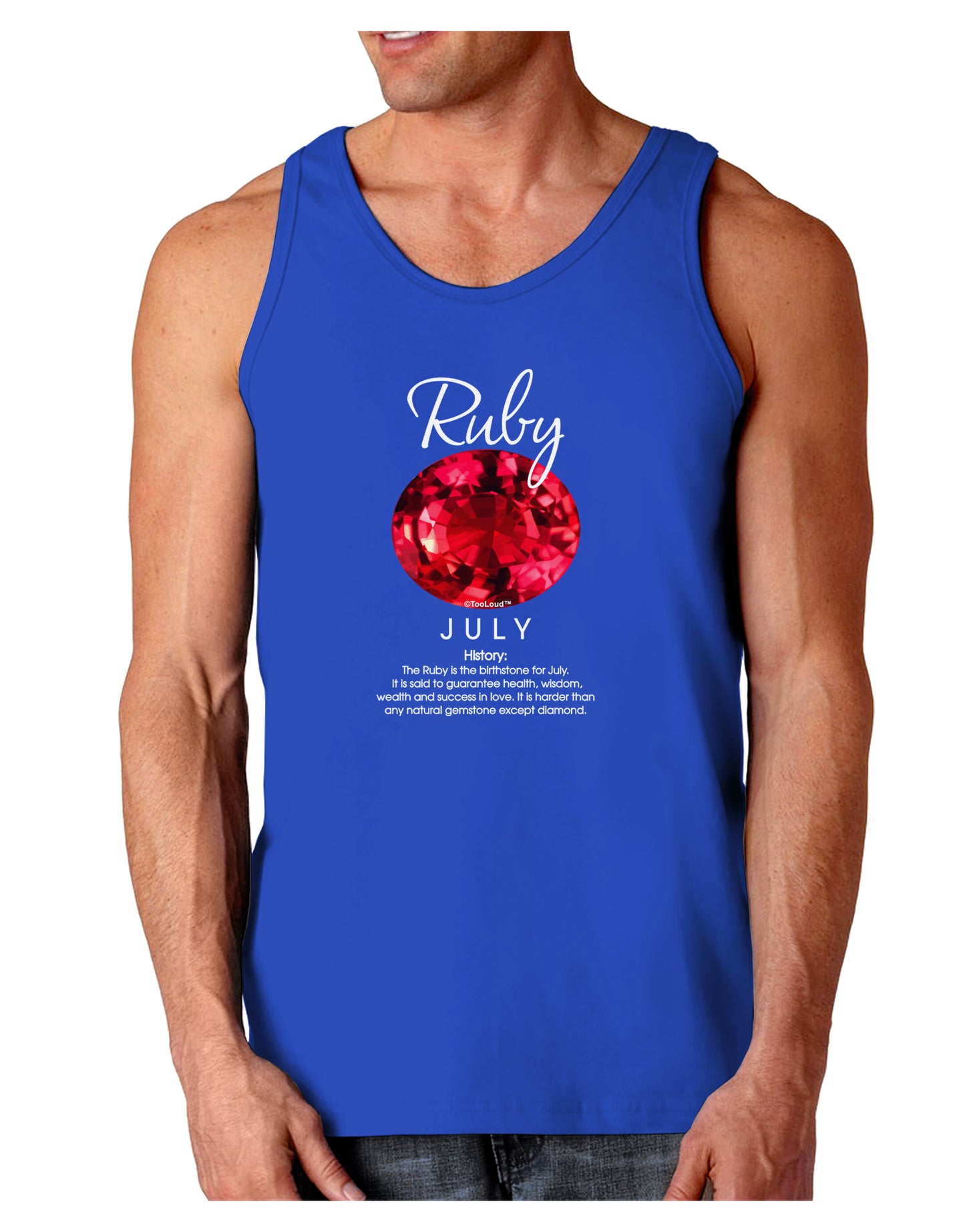 Birthstone Ruby Dark Loose Tank Top-Mens Loose Tank Top-TooLoud-Royal Blue-Small-Davson Sales