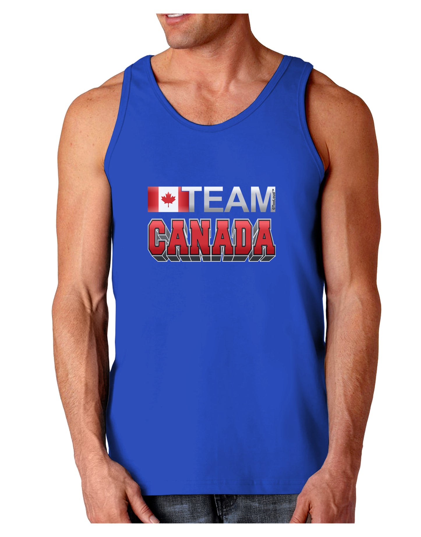 Sporty Team Canada Dark Loose Tank Top-Mens Loose Tank Top-TooLoud-Royal Blue-Small-Davson Sales