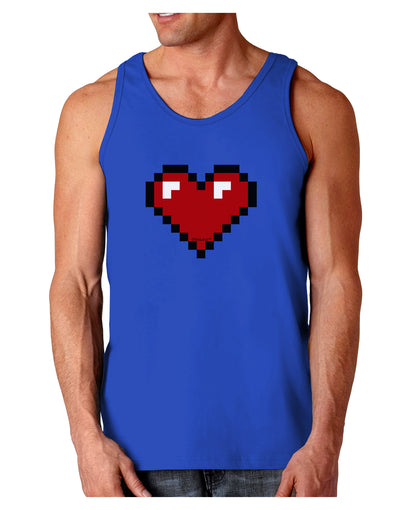 Pixel Heart Design 1 - Valentine's Day Dark Loose Tank Top-Mens Loose Tank Top-TooLoud-Royal Blue-Small-Davson Sales