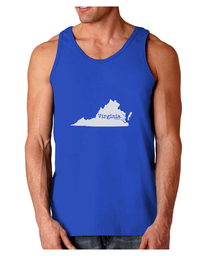 Virginia - United States Shape Dark Loose Tank Top by TooLoud-Mens Loose Tank Top-TooLoud-Royal Blue-Small-Davson Sales