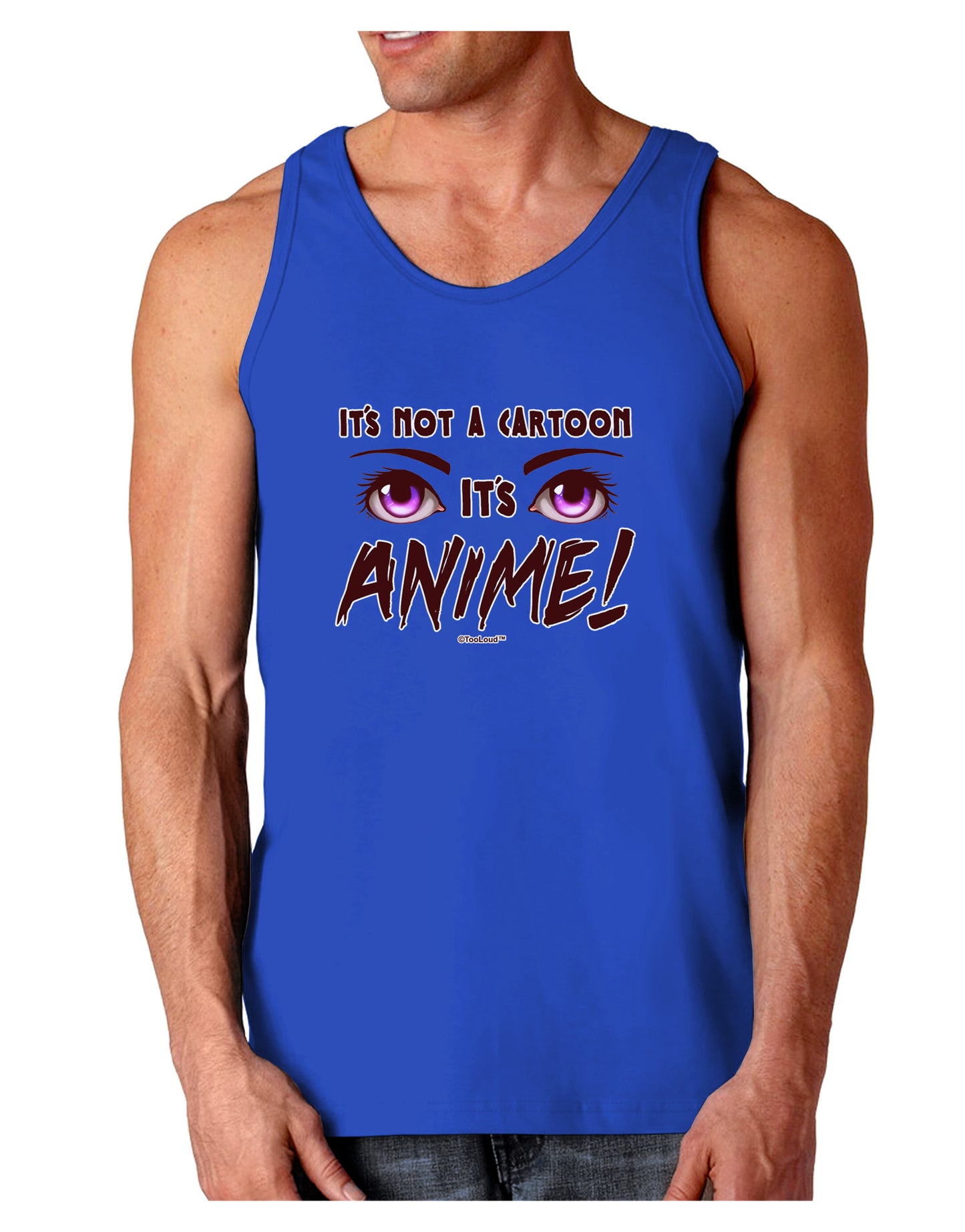 Not A Cartoon Eyes Magenta Dark Loose Tank Top-Mens Loose Tank Top-TooLoud-Royal Blue-Small-Davson Sales