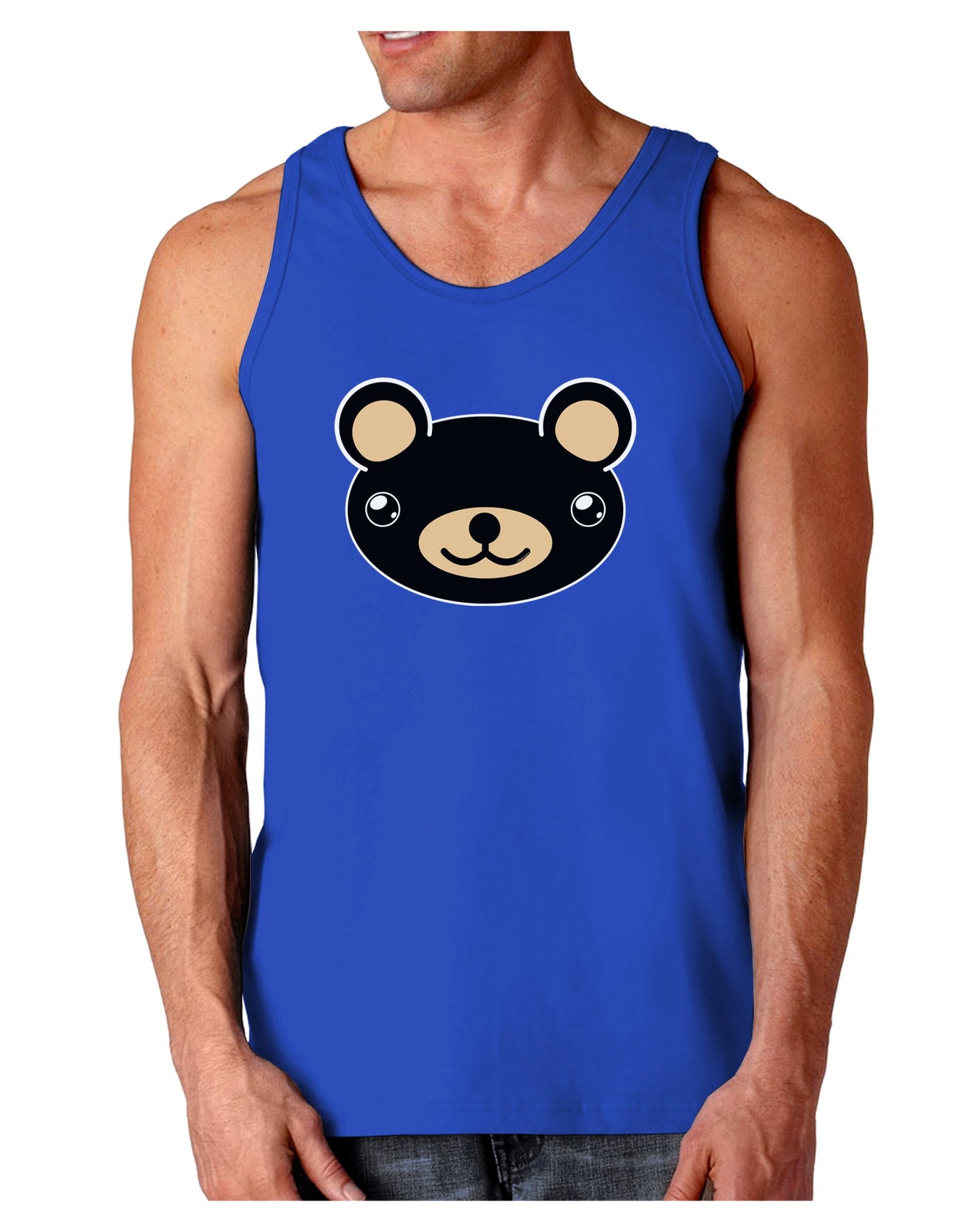 Kyu-T Head - Night Beartholomew Teddy Bear Dark Loose Tank Top-Mens Loose Tank Top-TooLoud-Royal Blue-Small-Davson Sales