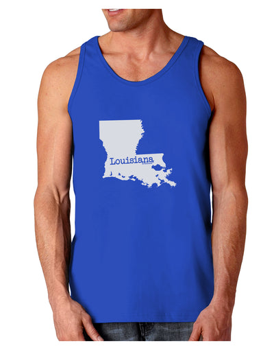 Louisiana - United States Shape Dark Loose Tank Top by TooLoud-Mens Loose Tank Top-TooLoud-Royal Blue-Small-Davson Sales