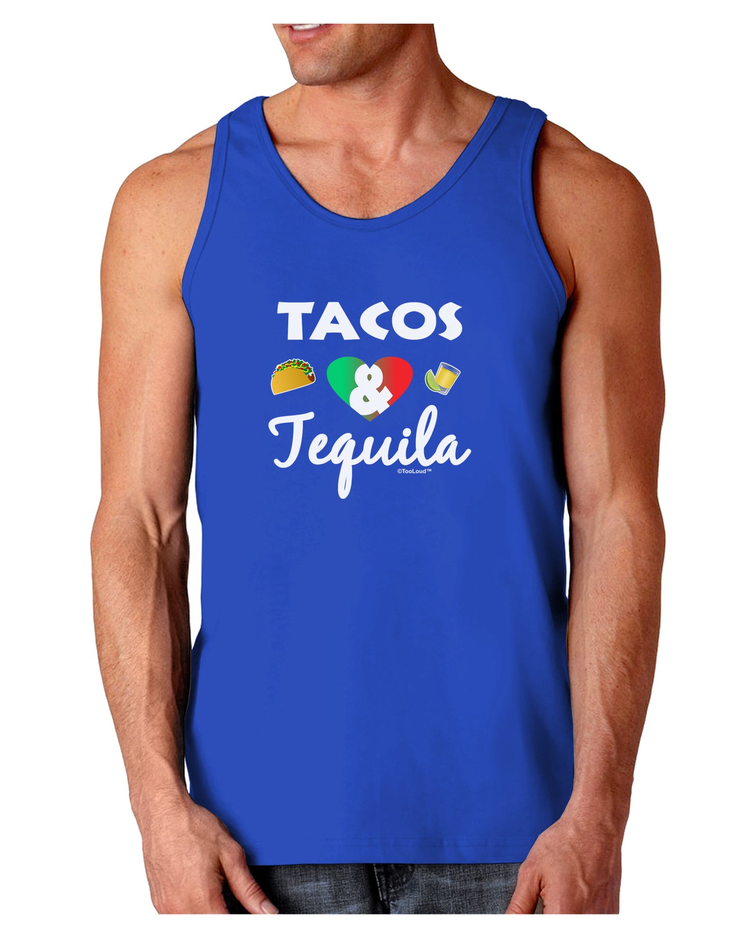 Tacos & Tequila Dark Loose Tank Top-Mens Loose Tank Top-TooLoud-Royal Blue-Small-Davson Sales