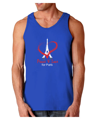 Peace & Love For Paris Dark Loose Tank Top-Mens Loose Tank Top-TooLoud-Royal Blue-Small-Davson Sales