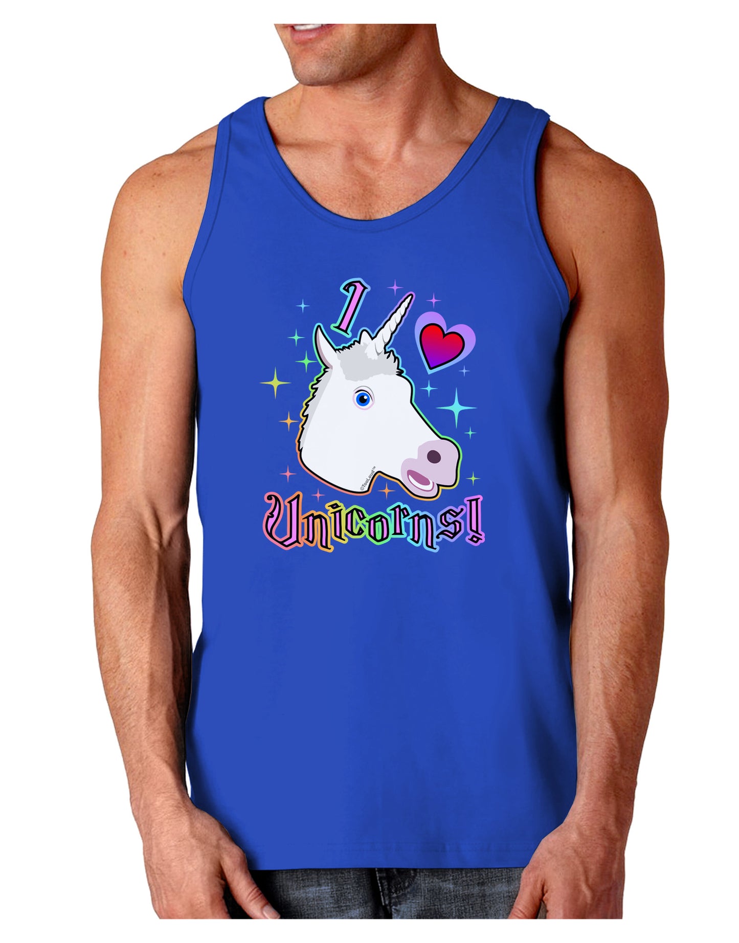 I love Unicorns Dark Loose Tank Top-Mens Loose Tank Top-TooLoud-Royal Blue-Small-Davson Sales