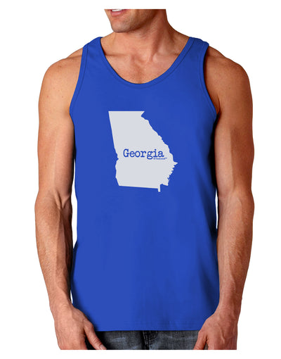 Georgia - United States Shape Dark Loose Tank Top by TooLoud-Mens Loose Tank Top-TooLoud-Royal Blue-Small-Davson Sales