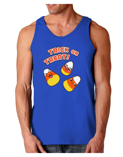 TooLoud Trick or Treat Cute Candy Corn Halloween Dark Loose Tank Top-Mens Loose Tank Top-TooLoud-Royal Blue-Small-Davson Sales