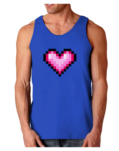 Pixel Heart Design B - Valentine's Day Dark Loose Tank Top by TooLoud-Mens Loose Tank Top-TooLoud-Royal Blue-Small-Davson Sales