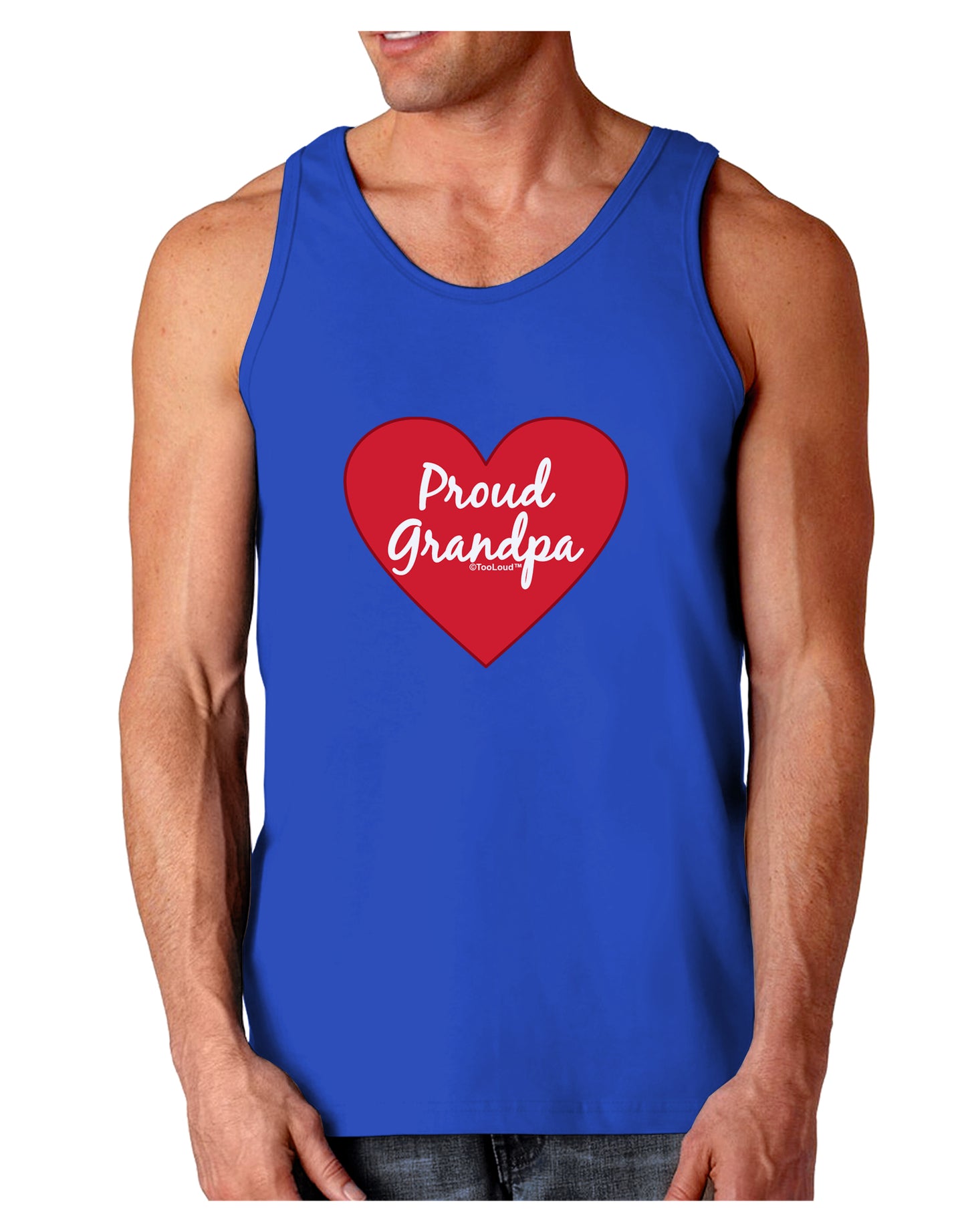 Proud Grandpa Heart Dark Loose Tank Top by TooLoud-Mens Loose Tank Top-TooLoud-Royal Blue-Small-Davson Sales