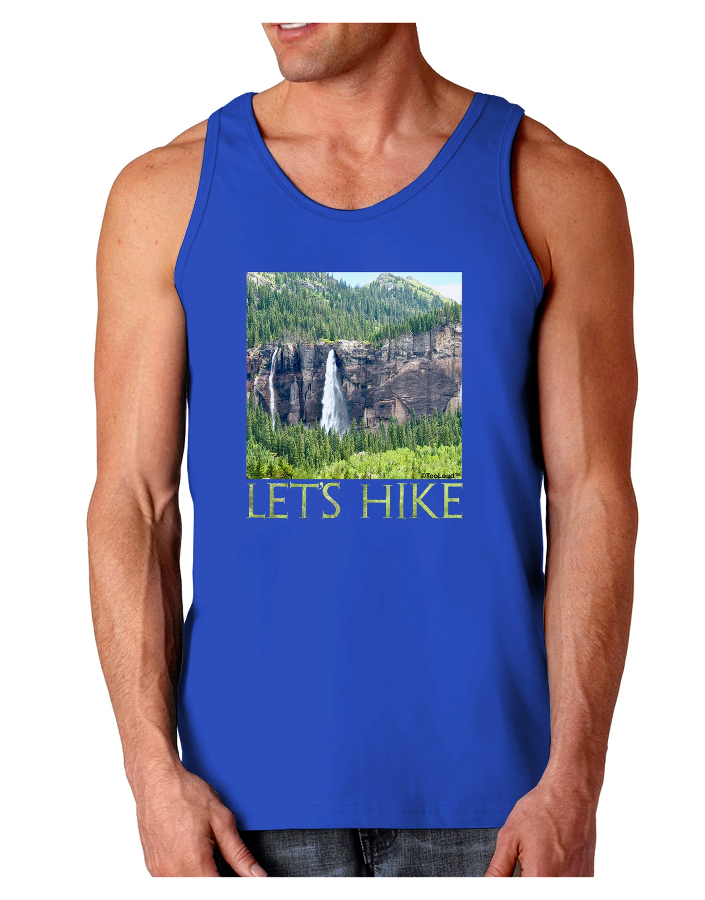 Beautiful Cliffs - Lets Hike Dark Loose Tank Top by-Mens Loose Tank Top-TooLoud-Royal Blue-Small-Davson Sales