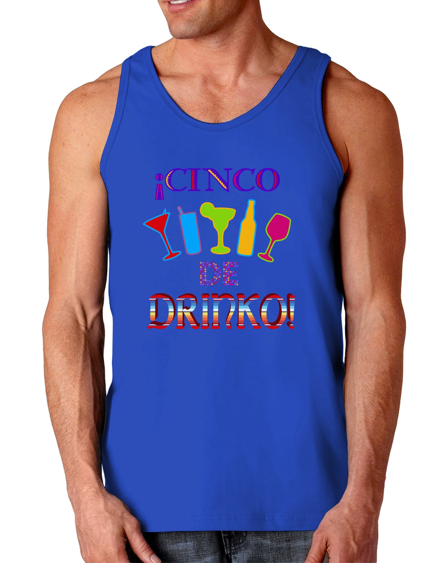 Cinco de Drinko! Dark Loose Tank Top-Mens Loose Tank Top-TooLoud-Royal Blue-Small-Davson Sales