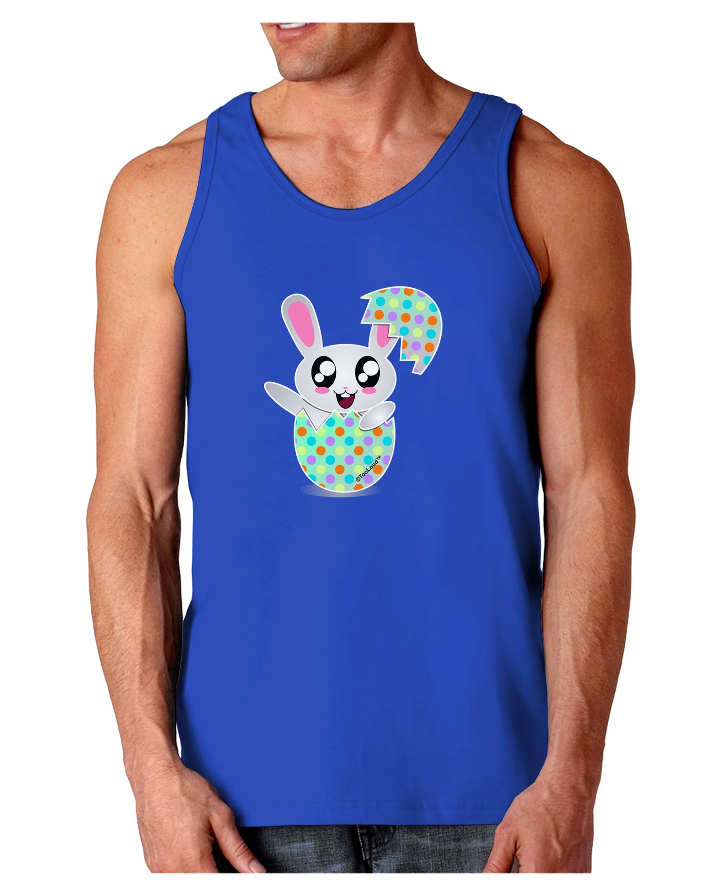 Bunny Hatching From Egg Dark Loose Tank Top-Mens Loose Tank Top-TooLoud-Royal Blue-Small-Davson Sales
