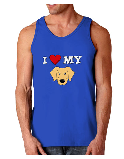 I Heart My - Cute Golden Retriever Dog Dark Loose Tank Top by TooLoud-Mens Loose Tank Top-TooLoud-Royal Blue-Small-Davson Sales