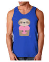 Cute Valentine Sloth Holding Heart Dark Loose Tank Top by TooLoud-Mens Loose Tank Top-TooLoud-Royal Blue-Small-Davson Sales