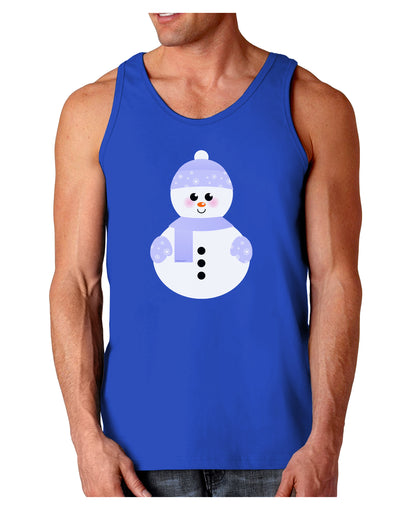 Cute Snowman With Hat and Scarf Christmas Dark Loose Tank Top-Mens Loose Tank Top-TooLoud-Royal Blue-Small-Davson Sales