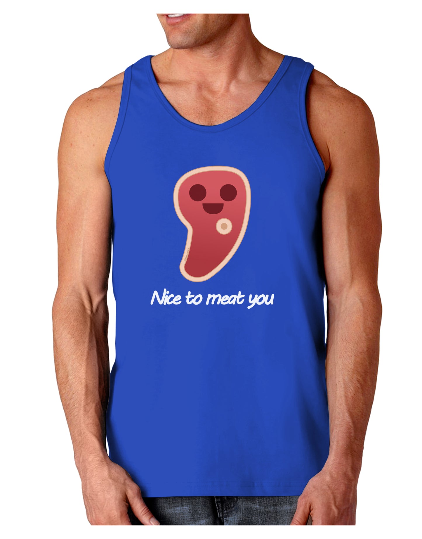 Steak - Nice to Meat You Dark Loose Tank Top-Mens Loose Tank Top-TooLoud-Royal Blue-Small-Davson Sales