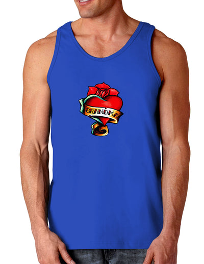 Tattoo Heart Grandma Dark Loose Tank Top-Mens Loose Tank Top-TooLoud-Royal Blue-Small-Davson Sales