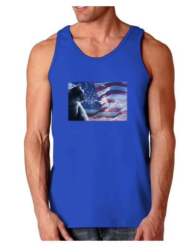 All American Cat Dark Loose Tank Top by TooLoud-Mens Loose Tank Top-TooLoud-Royal Blue-Small-Davson Sales