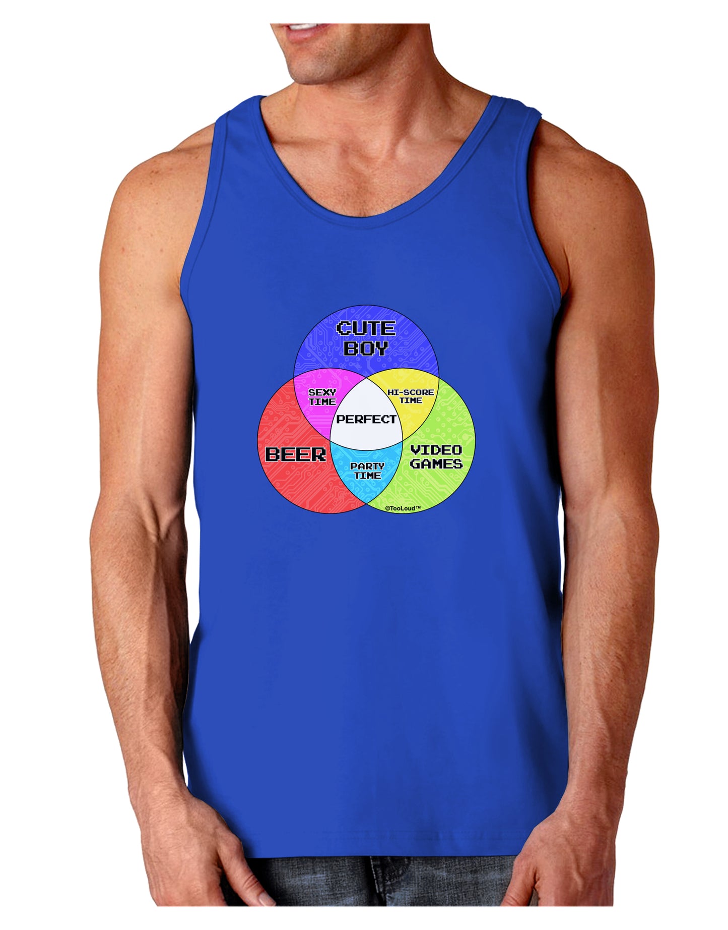 Beer Boy and Games Diagram Dark Loose Tank Top-Mens Loose Tank Top-TooLoud-Royal Blue-Small-Davson Sales