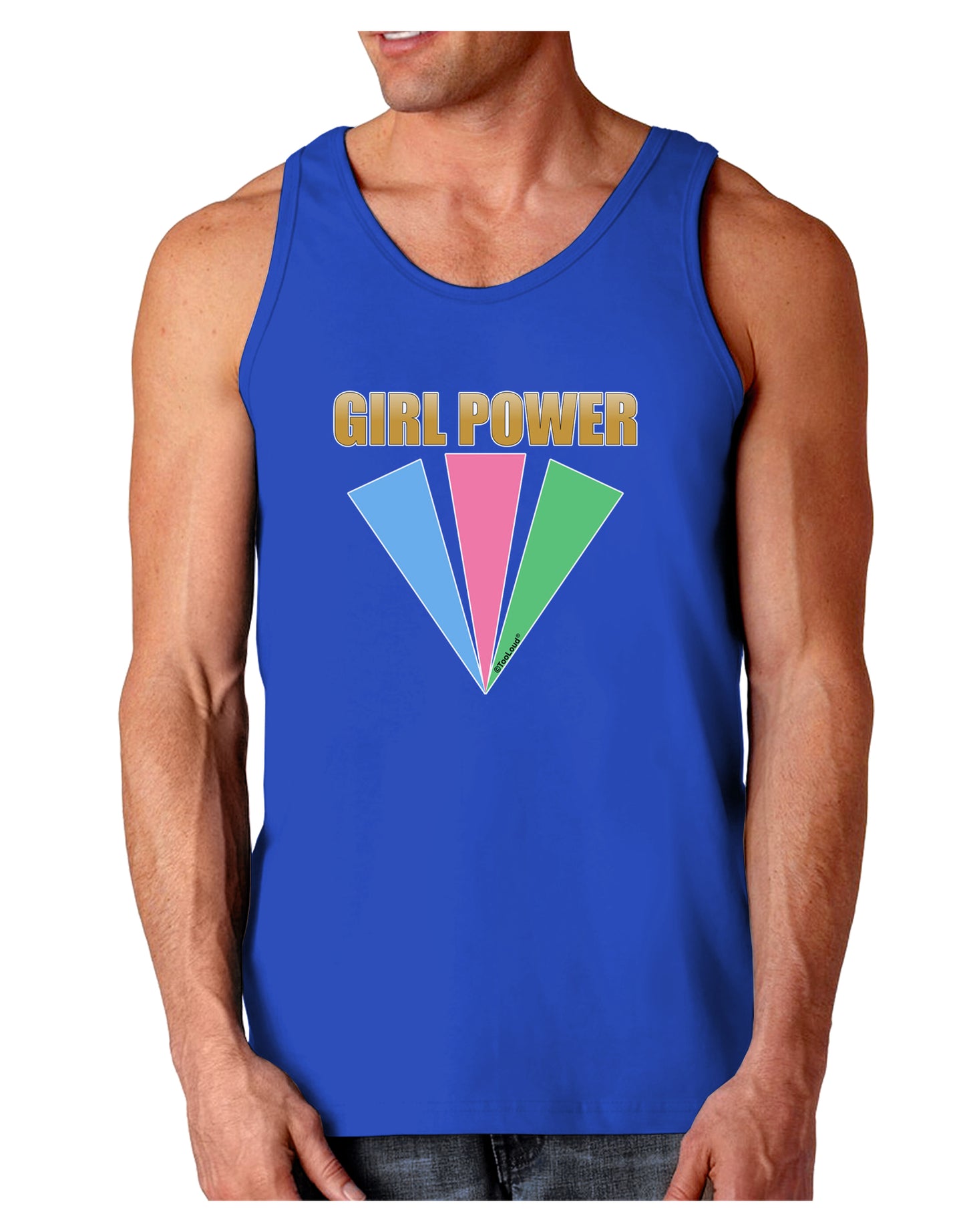 Girl Power Stripes Dark Loose Tank Top by TooLoud-Mens Loose Tank Top-TooLoud-Royal Blue-Small-Davson Sales