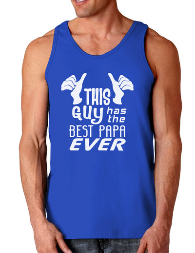 This Guy Has the Best Papa Ever Dark Loose Tank Top-Mens Loose Tank Top-TooLoud-Royal Blue-Small-Davson Sales