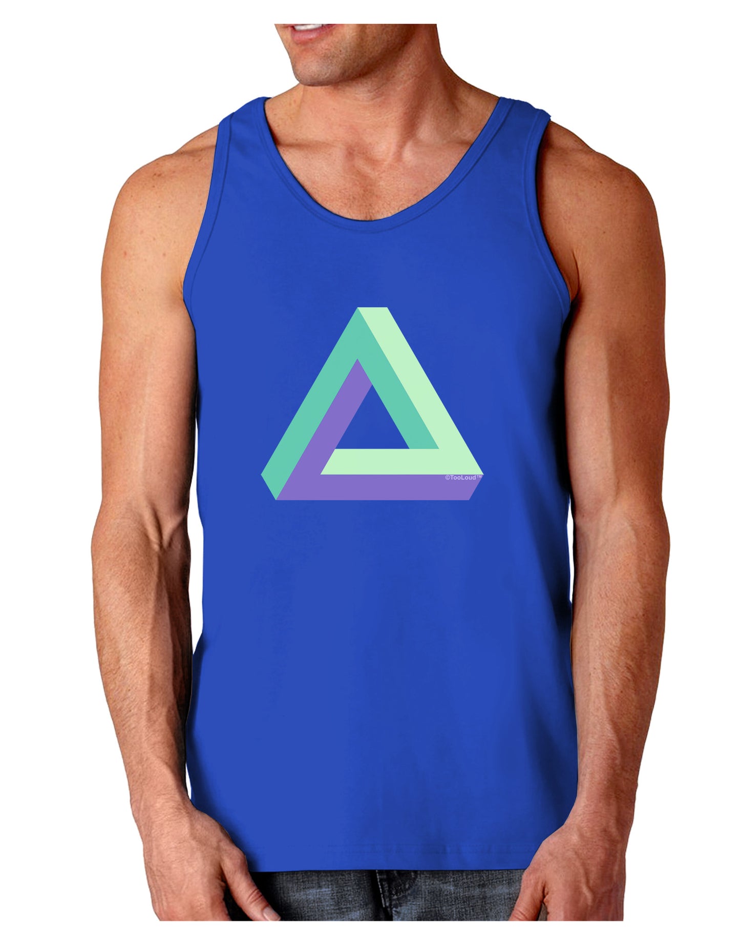 Impossible Triangle Loop Dark Loose Tank Top-Mens Loose Tank Top-TooLoud-Royal Blue-Small-Davson Sales