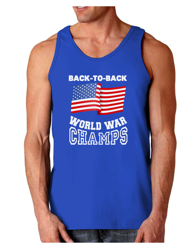 Back to Back World War Champs Dark Loose Tank Top-Mens Loose Tank Top-TooLoud-Royal Blue-Small-Davson Sales