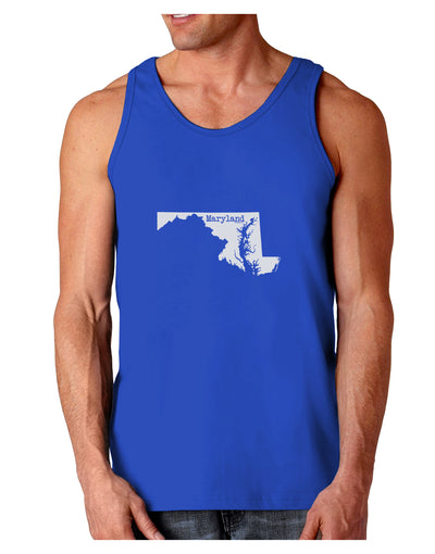 Maryland - United States Shape Dark Loose Tank Top by TooLoud-Mens Loose Tank Top-TooLoud-Royal Blue-Small-Davson Sales