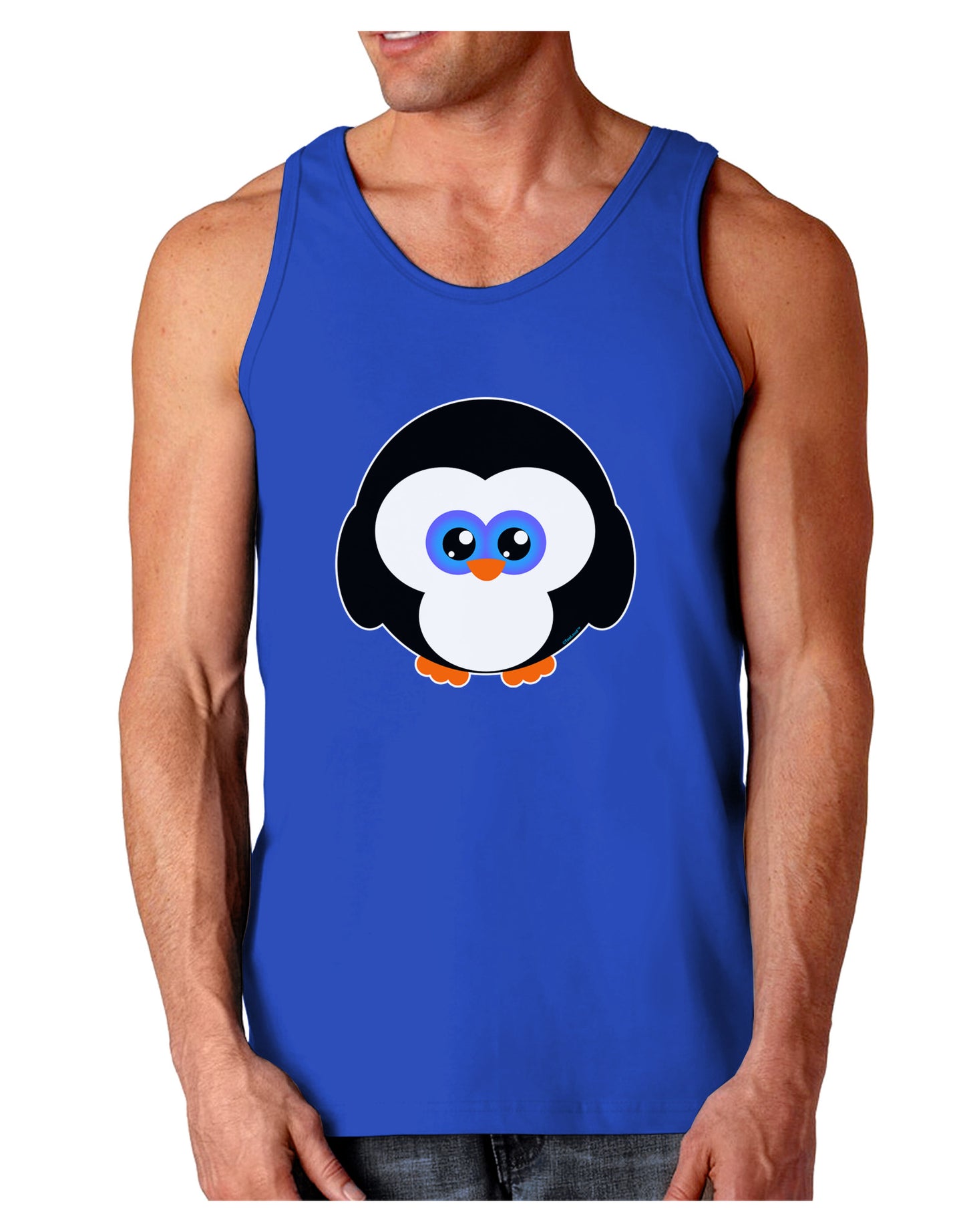 Cute Penguin Christmas Dark Loose Tank Top-Mens Loose Tank Top-TooLoud-Royal Blue-Small-Davson Sales
