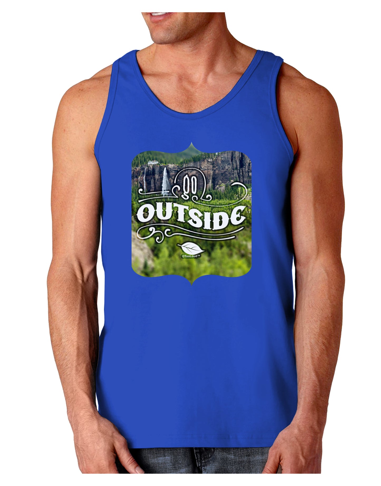 Go Outside - Beautiful Cliffs Dark Loose Tank Top by-Mens Loose Tank Top-TooLoud-Royal Blue-Small-Davson Sales