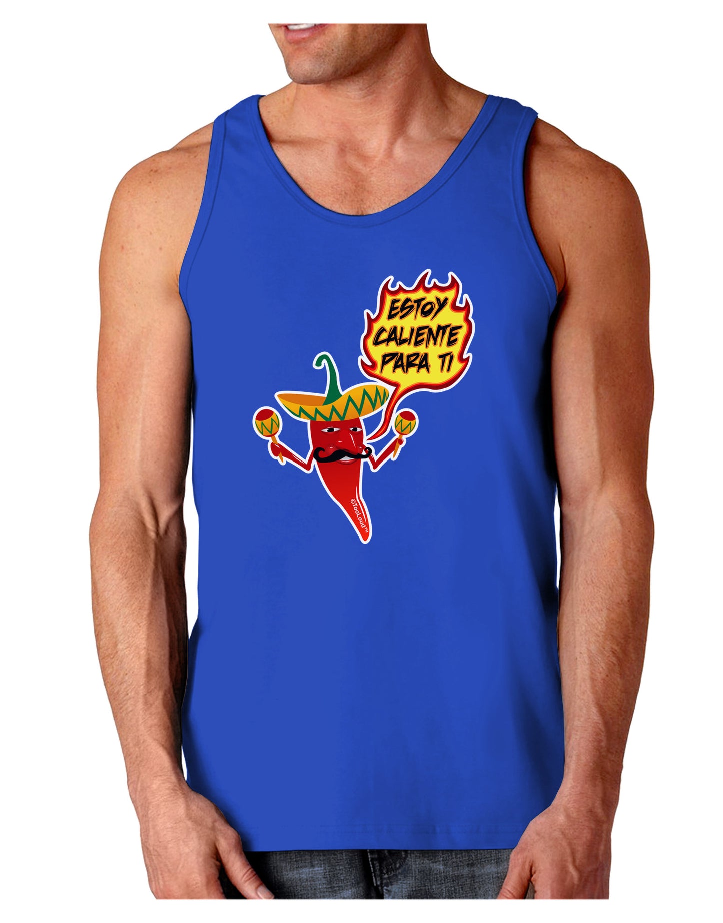 Estoy Caliente Para Ti Dark Loose Tank Top-Mens Loose Tank Top-TooLoud-Royal Blue-Small-Davson Sales