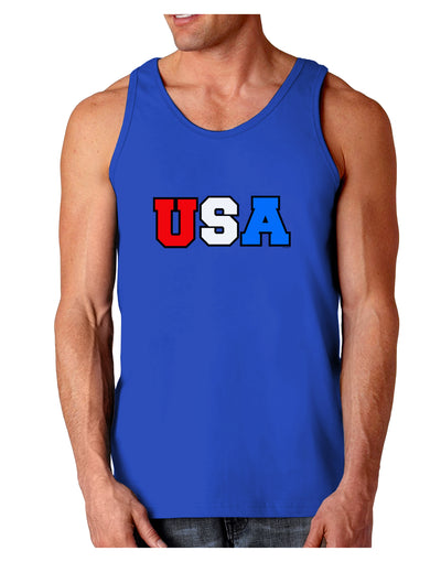 Collegiate USA Dark Loose Tank Top-Mens Loose Tank Top-TooLoud-Royal Blue-Small-Davson Sales