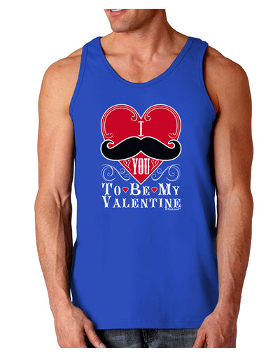 I Mustache You To Be My Valentine Dark Loose Tank Top-Mens Loose Tank Top-TooLoud-Royal Blue-Small-Davson Sales