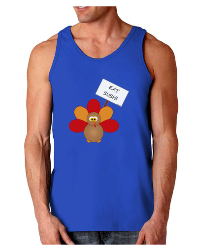 Eat Sushi Thanksgiving Turkey Dark Loose Tank Top-Mens Loose Tank Top-TooLoud-Royal Blue-Small-Davson Sales